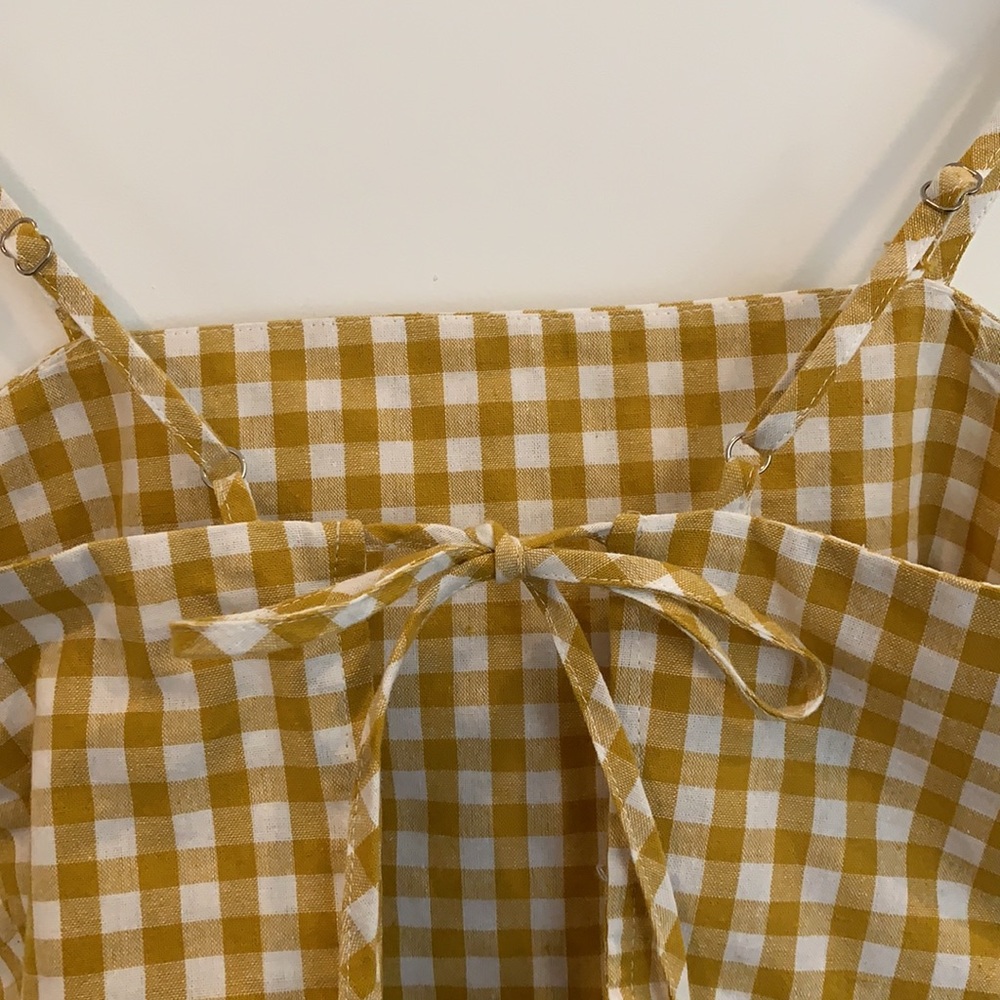 Cotton Candy LA Yellow Gingham Crop Top. Size S. - Picture 3 of 6